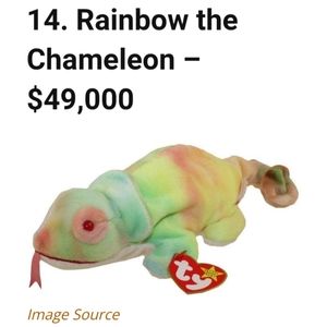 Rainbow the Chameleon Original Beanie Baby by Ty